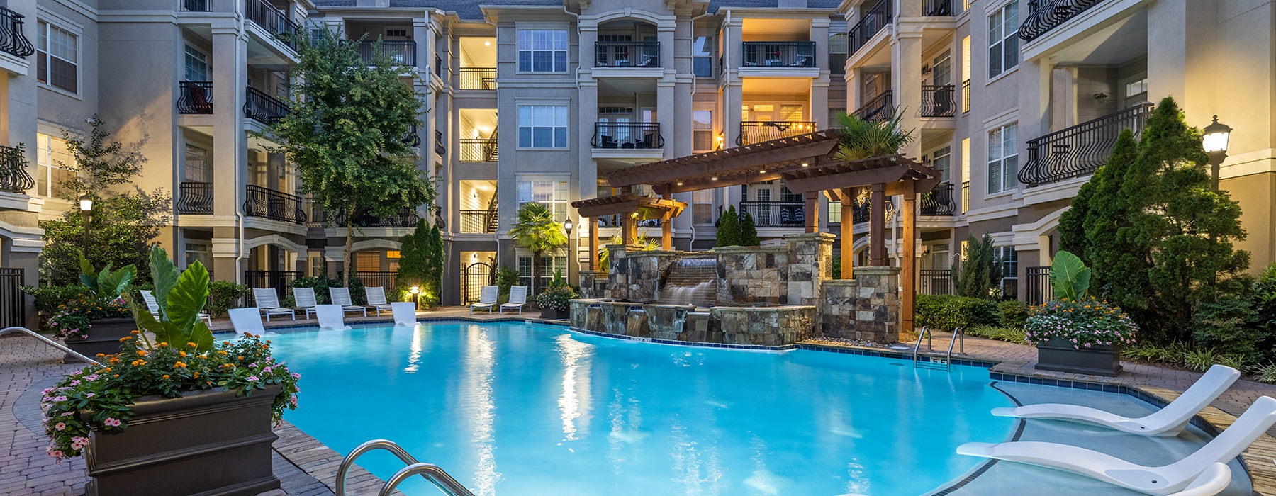 pool in a courtyard